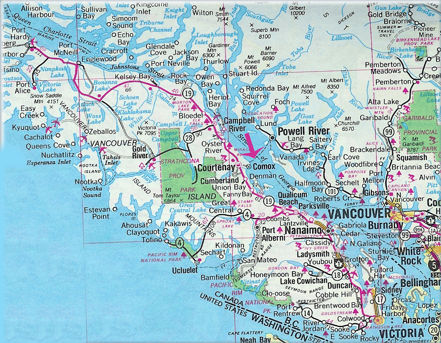 Vancouver Island Road Map - Vancouver Island Canada • mappery