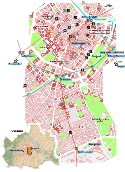 Map of Vienna city center