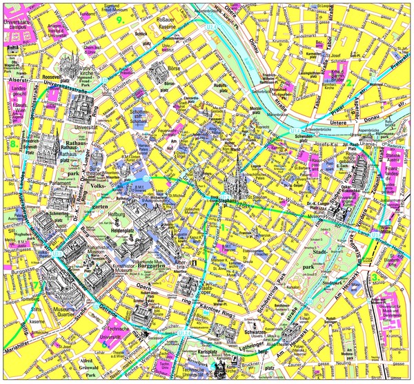 Vienna Inner City Tourist Map
