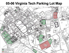 Viginia Tech Parking Map
