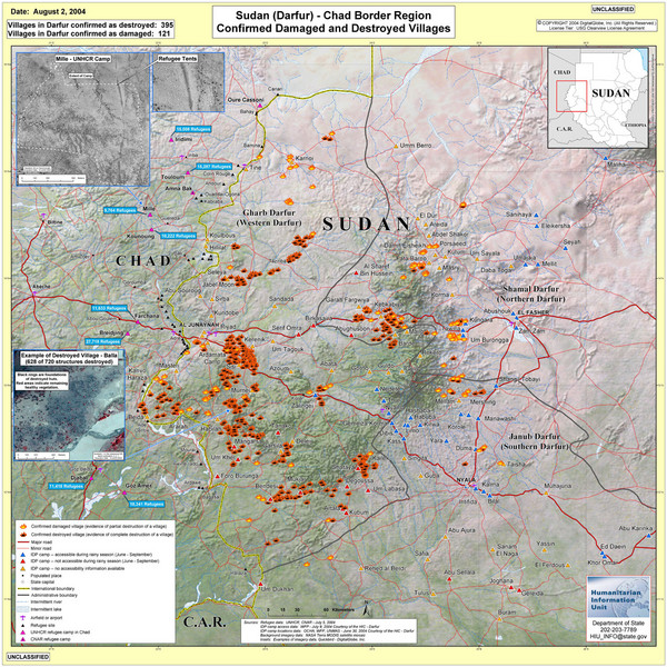 Darfur region map of sudan