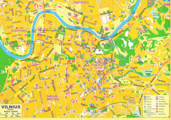 Fullsize Vilnius Tourist Map