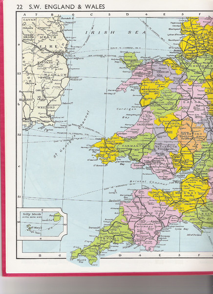 Map of Wales and southwest England
