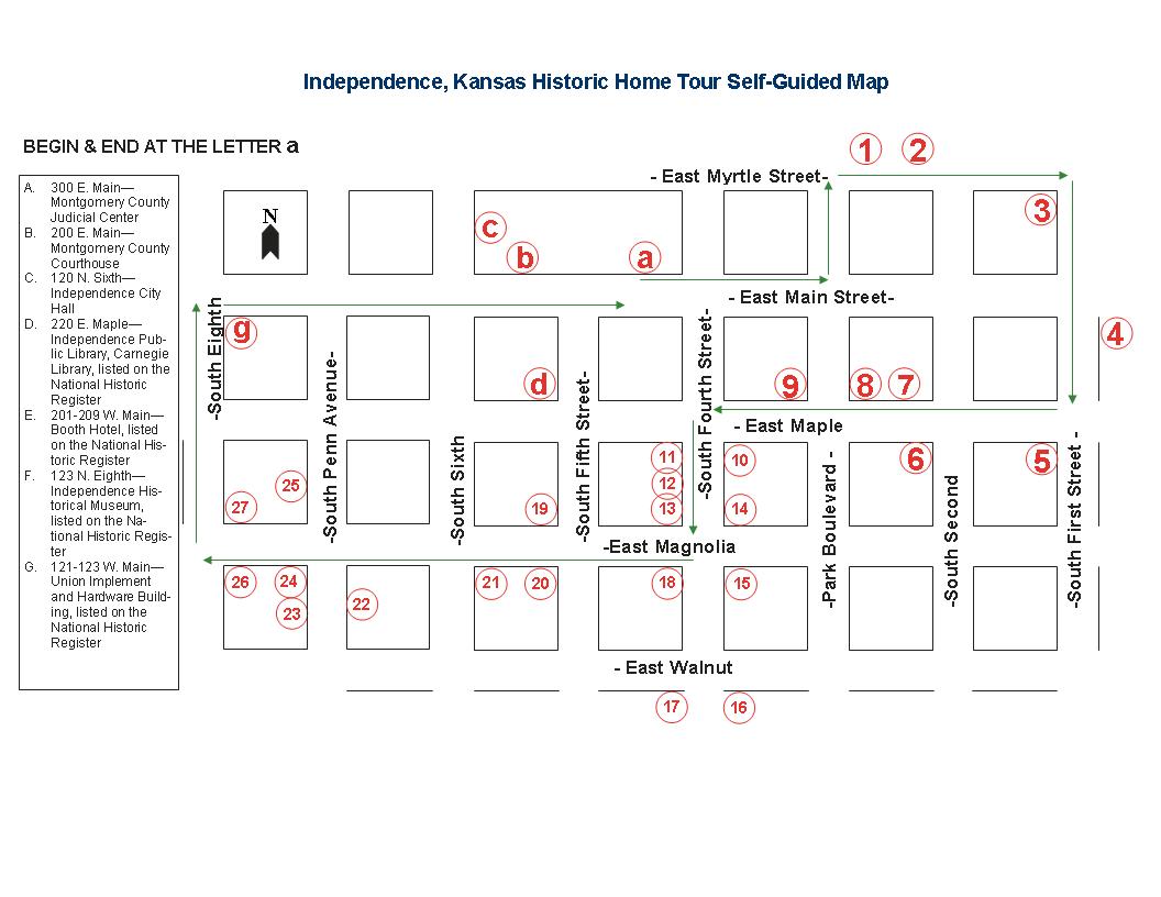 Walking tour of Historic Independence Map - independence kansas • mappery