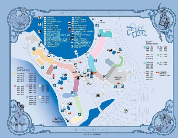 Walt Disney World and Epcot Boardwalk Map