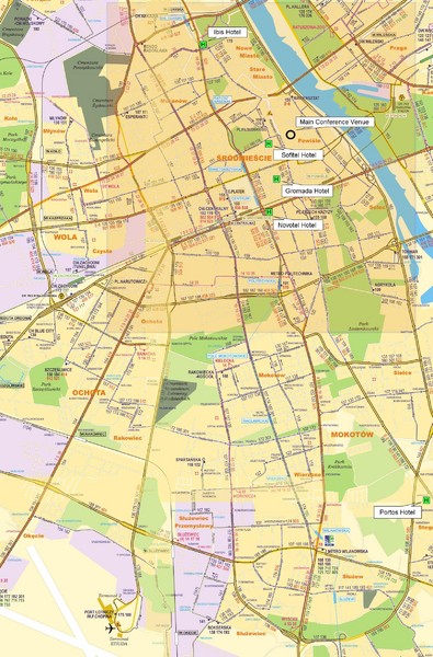 Map Of Warsaw. Map of Warsaw University and
