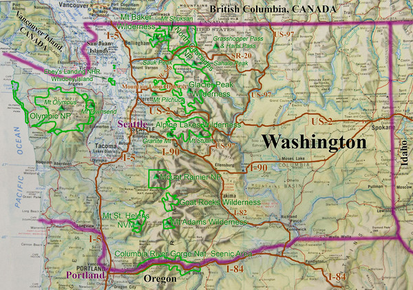 Washington State Road and Recreation Map
