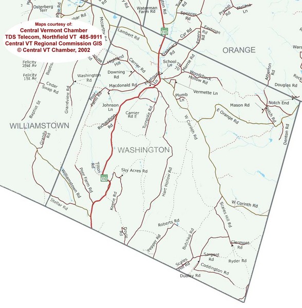 map of vermont. Washington, Vermont Map