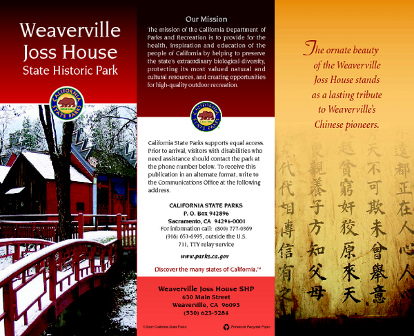 Weaverville Joss House State Historic Park Map