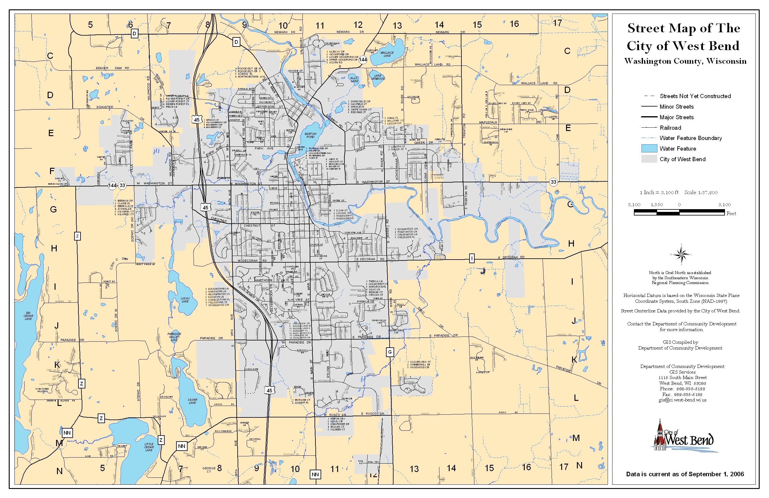 Bend Oregon Street Map West Bend Street Map - West Bend Wisconsin • Mappery