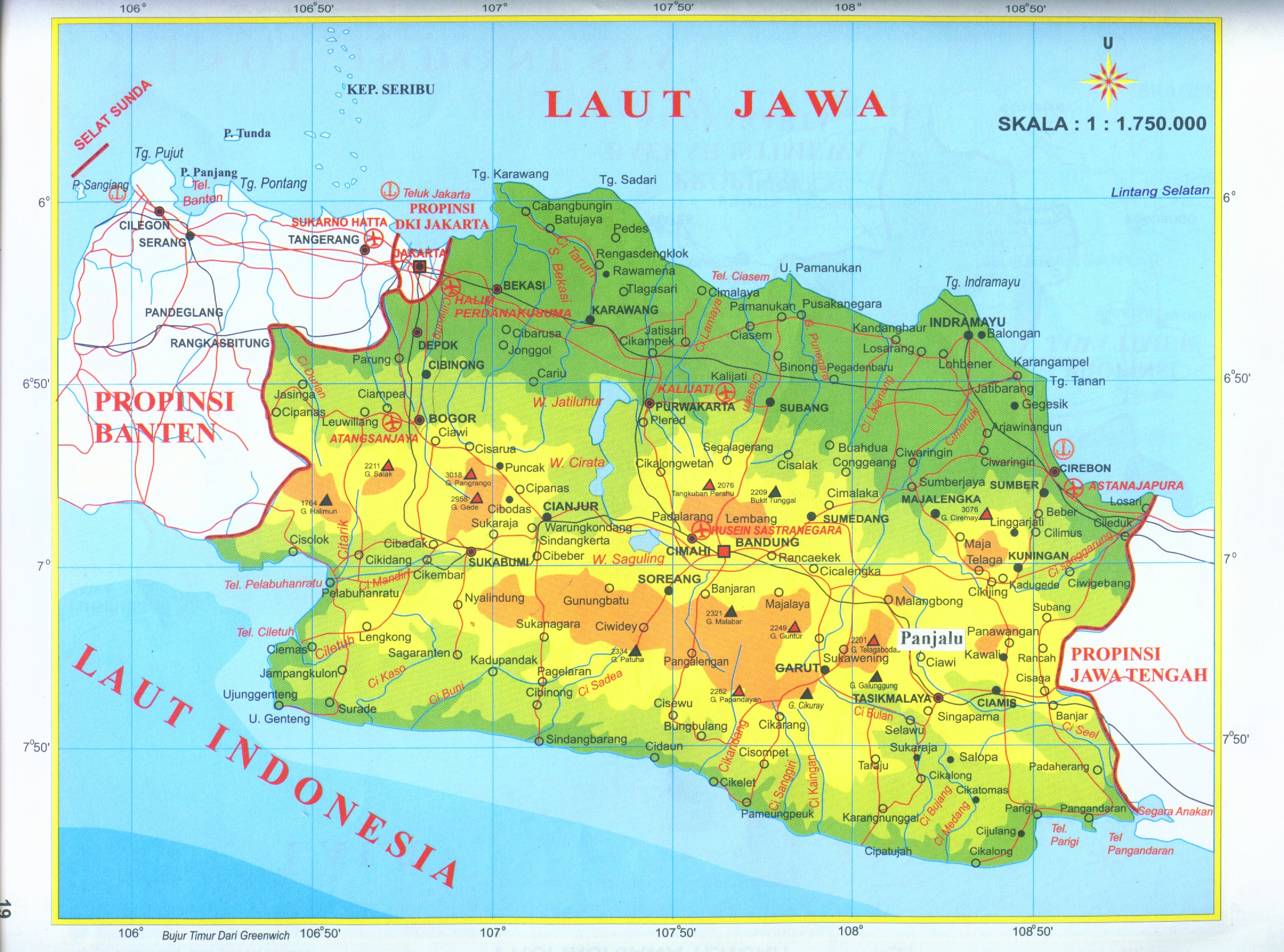West Java map - 6deg 43039 2172quot S 107deg 4039 5040quot E • mappery