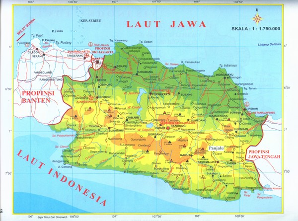 West Java Indonesia Map West Java Map - 6Deg 43039 2172Quot S 107Deg 4039 5040Quot E • Mappery