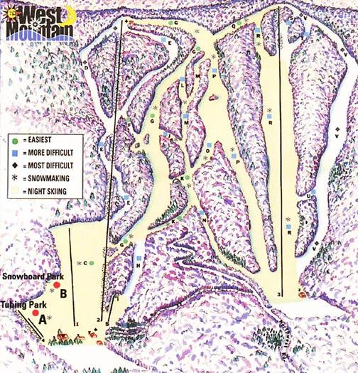 West Mountain Ski Trail Map West Mountain Ski Area Ski Trail Map - West Glens Falls New York United  States • Mappery