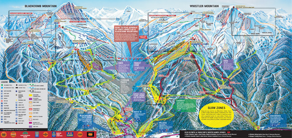Whistler Blackcomb Ski Trail Map 2007-2008