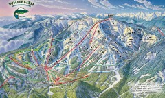 Whitefish Mountain Ski Trail Map - Front Side