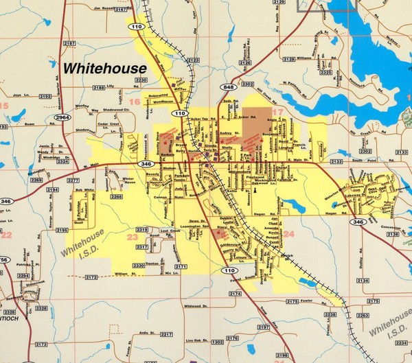 the white house map. City map of Whitehouse, Texas