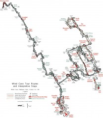 Wind Cave Tour Routes Detail Map