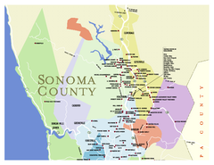 Wineries in Sonoma County, California Map