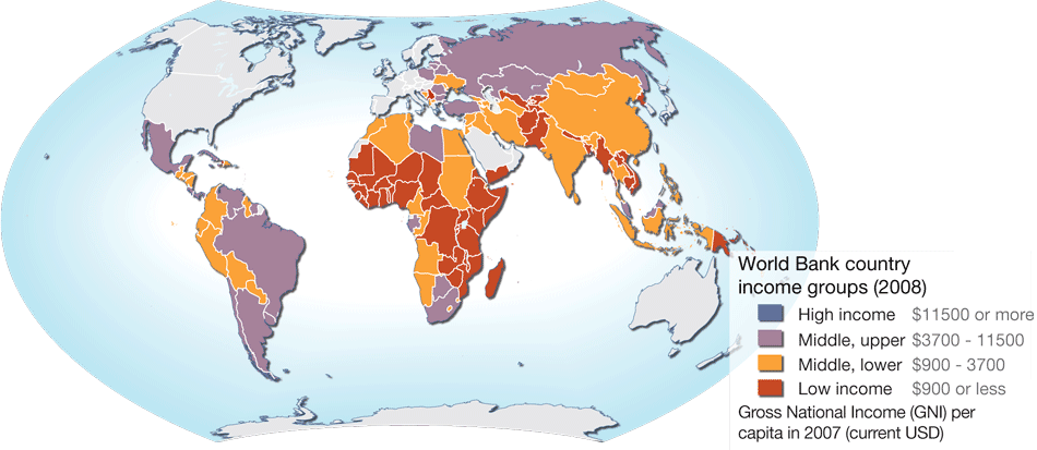 World Map Of World Bank Country Income Groups Global Mappery