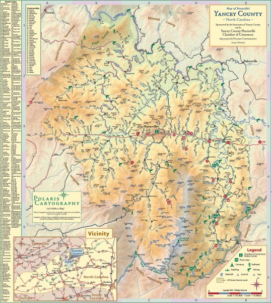 Map Of North Carolina By County. Map of Yancey County, North