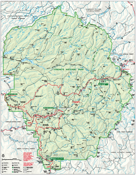 Fullsize Yosemite National Park official map