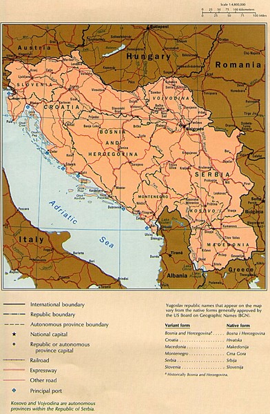 Former yugoslavia map