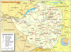Zimbabwe Tourist Map