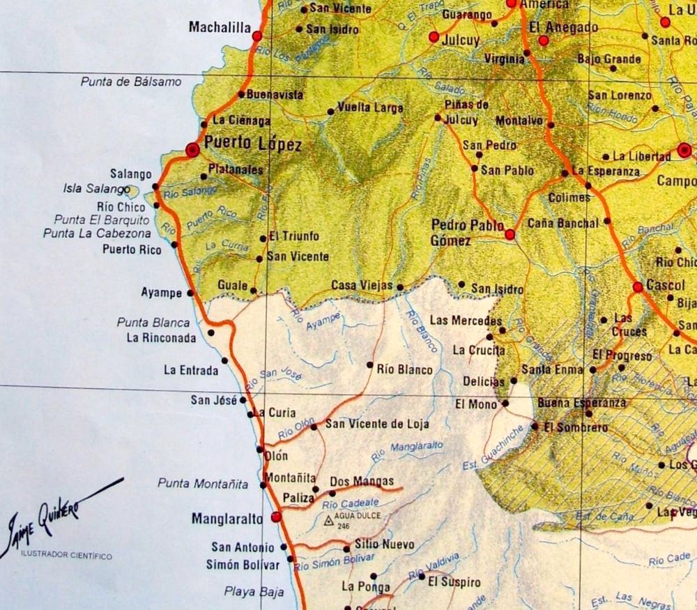 Ruta Del Sol Map Ecuador Mappery